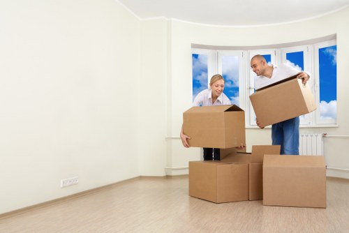 House removals planning in Hornchurch with boxes and moving preparation