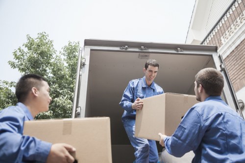 Packed household items in a secure storage unit