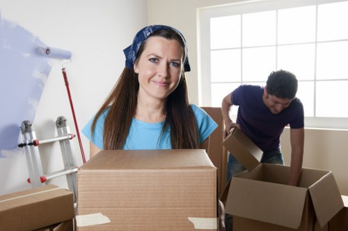 Packed moving boxes ready for house removals in Hornchurch