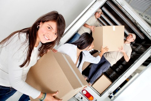 Hornchurch moving van loading furniture and boxes